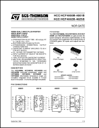 HCF4025B datasheet: NOR GATE HCF4025B