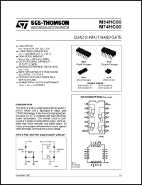 M74HC00 datasheet: QUAD 2-INPUT NAND GATE M74HC00