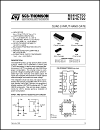 M74HCT00 datasheet: QUAD 2-INPUT NAND GATE M74HCT00