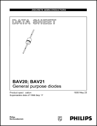 BAV20 datasheet: General purpose diode. BAV20