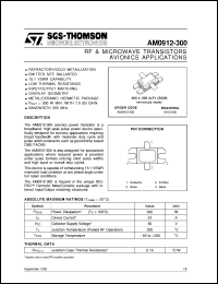AM0912-300 datasheet: AVIONICS APPLICATIONS RF & MICROWAVE TRANSISTORS AM0912-300