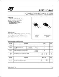 BYT71F-600 datasheet: FAST RECOVERY RECTIFIER DIODES BYT71F-600