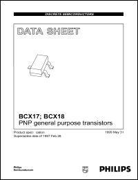 BCX17 datasheet: PNP general purpose transistor. BCX17