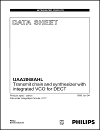 UAA2068AHL datasheet: Transmit chain and synthesizer with integrated VCO for DECT. UAA2068AHL