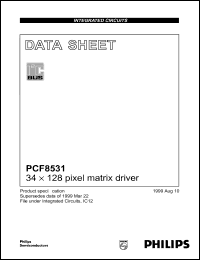 PCF8531U datasheet: 34 x 128 pixel matrix driver. Chip with bumps in tray. PCF8531U