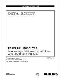 P83CL781HFH datasheet: Low voltage 8-bit microcontroller with UART and I2C-bis. P83CL781HFH