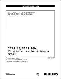 TEA1118AT datasheet: Versatile cordless transmisssion circuit TEA1118AT