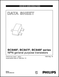 BC847BF datasheet: NPN general purpose transistor. BC847BF