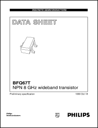 BFQ67T datasheet: NPN 8 GHz wideband transistor. BFQ67T
