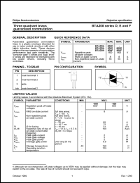 BTA208-600F datasheet: Three quadrant triacs guaranteed commutation. BTA208-600F