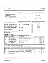 IRFP460 datasheet: PowerMOS transistor. Avalanche energy rated. IRFP460