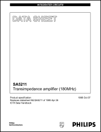 SA5211D datasheet: Transimpedance amplifier (180MHz). SA5211D