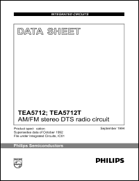 TEA5712 datasheet: AM/FM stereo DTS radio circuit. TEA5712