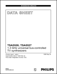 TSA5527AT datasheet: 1.3 GHz universal bus-controlled TV synthesizer. TSA5527AT