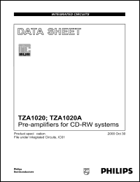 TZA1020HP/A datasheet: Pre-amplifier for CD-RF systems. TZA1020HP/A