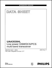 UAA3535HL datasheet: Low power GSM/DCS/PCS multi-band transceiver. UAA3535HL