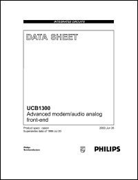 UCB1300BE datasheet: Advanced modem/audio analog front-end. UCB1300BE