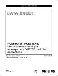 PCE84C487 datasheet: Microcontroller for digital auto-sync and VST TV controller applications. PCE84C487