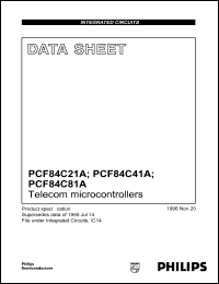 PCF84C41AP datasheet: Telecom microcontroller PCF84C41AP