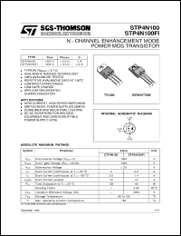 STP4N100 datasheet: N-CHANNEL ENHANCEMENT MODE POWER MOS TRANSISTORS STP4N100