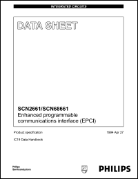 SCN2661CC1N28 datasheet: Enhanced programmable communications interface (EPCI). Vcc = +5V +- 5%. SCN2661CC1N28