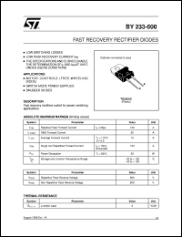 BY233-600 datasheet: FAST RECOVERY RECTIFIER DIODES BY233-600