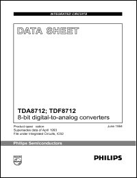 TDF8712 datasheet: 8-bit digital-to-analog converter. TDF8712