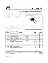 BYT30P-400 datasheet: FAST RECOVERY RECTIFIER DIODES BYT30P-400