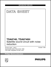TDA8740 datasheet: Satellite sound circuit with noise reduction. TDA8740