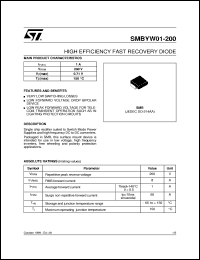 SMBYW01-200 datasheet: HIGH EFFICIENCY FAST RECOVERY DIODE SMBYW01-200