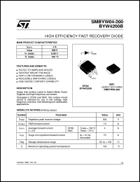 BYW4200B datasheet: HIGH EFFICIENCY FAST RECOVERY DIODES BYW4200B