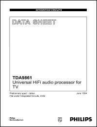 TDA9861 datasheet: Universal HiFi audio processor for TV. TDA9861