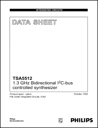 TSA5512AT datasheet: 1.3 GHz bidirectional I2C-bus controlled synthesizer. TSA5512AT