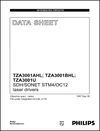 TZA3001U datasheet: SDH/SONET STM4/OC12 laser driver. TZA3001U