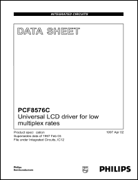 PCF8576CU datasheet: Universal LCD driver for low multiplex rate PCF8576CU