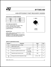 BYT30G-400 datasheet: HIGH EFFICIENCY FAST RECOVERY DIODES BYT30G-400