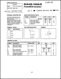 BUK438-1000B datasheet: N-channel power MOS transistor, 1000V, 5.7A BUK438-1000B