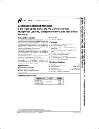 ADC08034CIWM datasheet: 8-Bit High Speed Serial I/O A/D Converter with Multiplexer Options, Voltage Reference and Track/Hold Function ADC08034CIWM