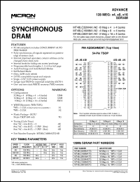 MT48LC16M8A1TG-8B datasheet: 3.3V, 16Meg x 8-bit SDRAM, 8ns MT48LC16M8A1TG-8B