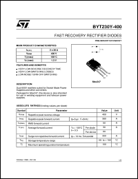 BYT230Y-400 datasheet: FAST RECOVERY RECTIFIER DIODES BYT230Y-400