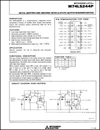 M74LS244P datasheet: Octal buffer/line drivers with 3-state outputs M74LS244P