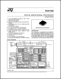 TDA7500 datasheet: DIGITAL AM/FM SIGNAL PROCESSOR TDA7500