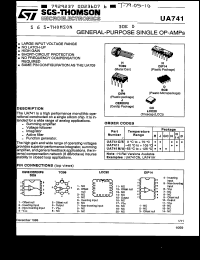 UA741ED datasheet: General-purpose single operational amplifier UA741ED