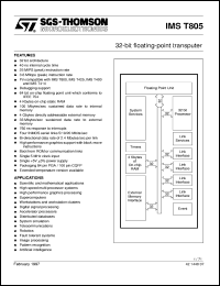 IMST805-F25S datasheet: 32-bit floating-point transputer IMST805-F25S