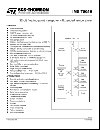 IMST805-G20E datasheet: 32-bit floating-point transputer IMST805-G20E