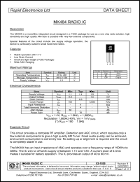 MK484 datasheet: Radio IC MK484