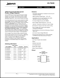 ICL7663SCPA datasheet: CMOS programmable micropower positive voltage regulator ICL7663SCPA