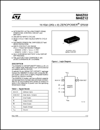 M48Z02-150PC1 datasheet: 16 KBIT (2KB X 8) ZEROPOWER SRAM M48Z02-150PC1