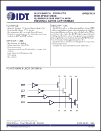 IDTQS3125S1 datasheet: High-speed CMOS quadruple bus switch with individual active low enables IDTQS3125S1