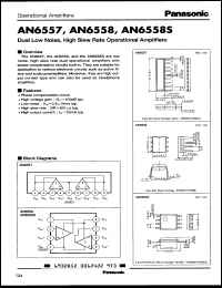 AN6558S datasheet: Dual low noise, high slew rate operational amplifier AN6558S